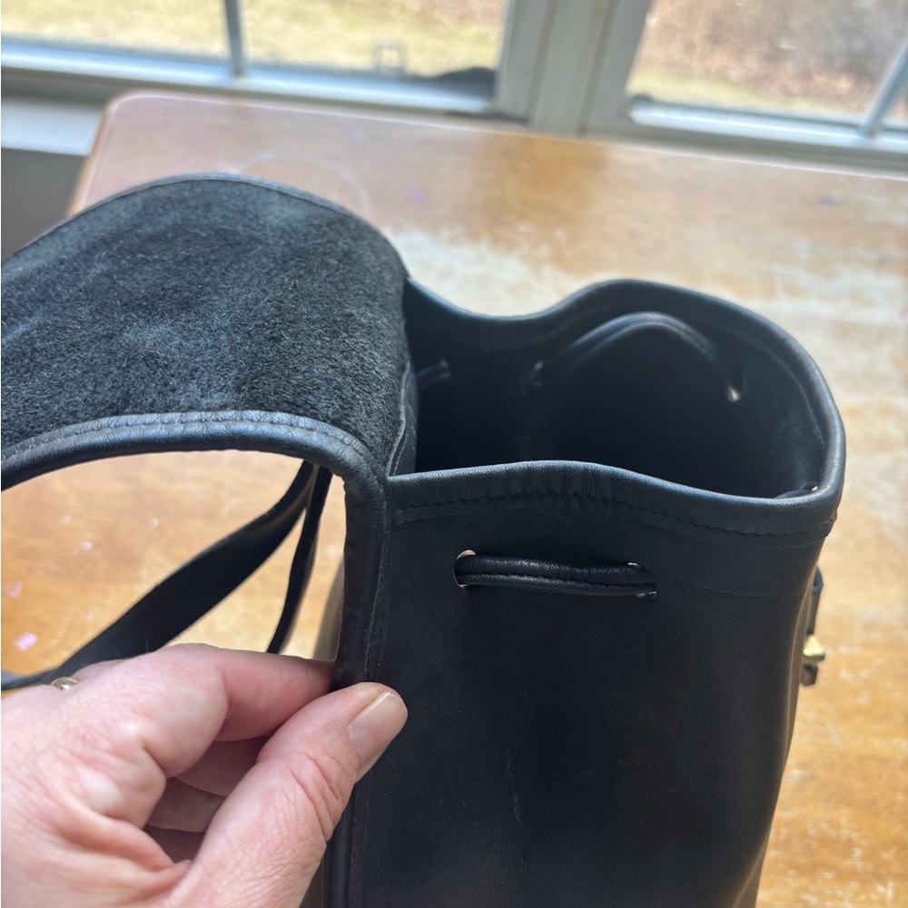 Coach Vintage 90’s Black Leather Mini Backpack with Gold hardware - Picture 9 of 16